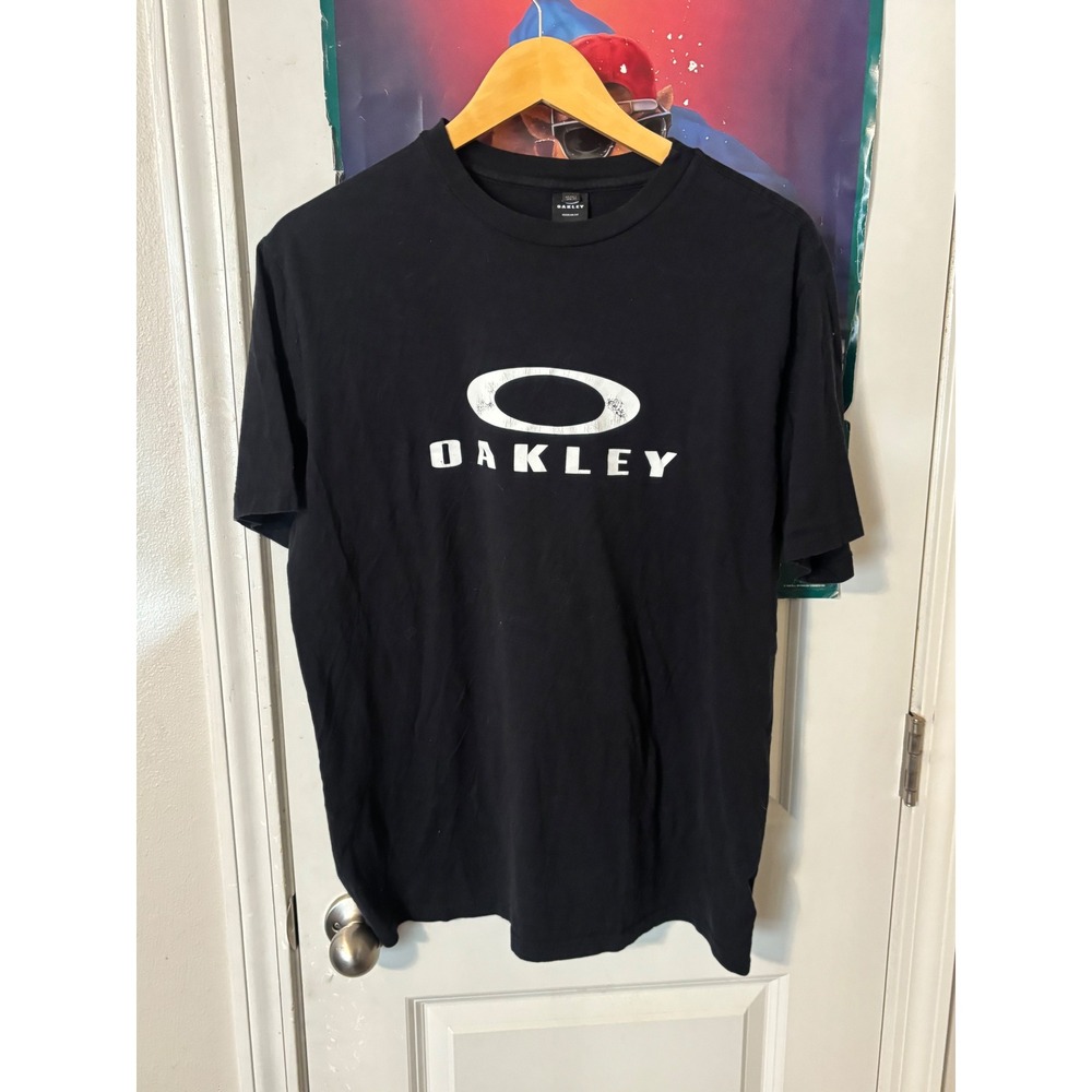 Oakley Mens Ellipse Logo Graphic T-Shirt Black Short Sleeve Regular Fit Large